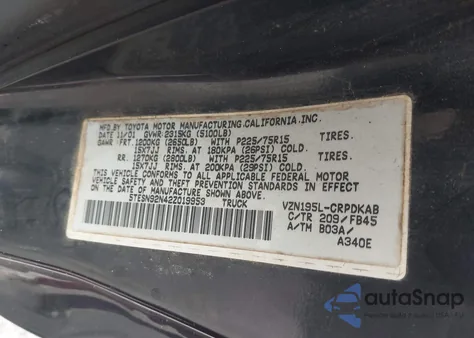 2002 Toyota Tacoma Xtracab Prerunner from USA, damaged, VIN 5TESN92N42Z019953